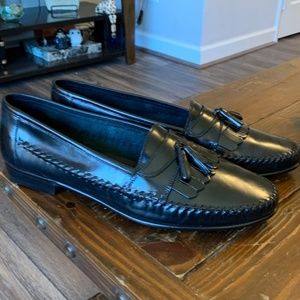 New Giorgio Brutini  Men's Size 13 D Black Leather Tasseled Loafer Dress Shoes